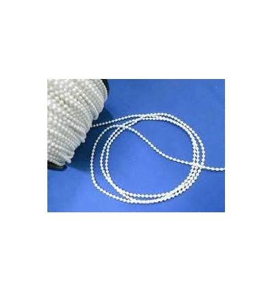 CADENILLA DE BOLAS DE PLASTICO BLANCA DE 4,5MM X 1MTR. PARA ESTOR.