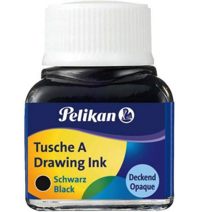 TINTA CHINA COLOR NEGRO EN TARRO DE CRISTAL DE 10ML. DE PELIKAN 201665.