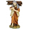 FIGURA DE PASTOR CON LEÑA DE RESINA DE 11CM. PARA DECORACION DE BELEN NAVIDEÑO.