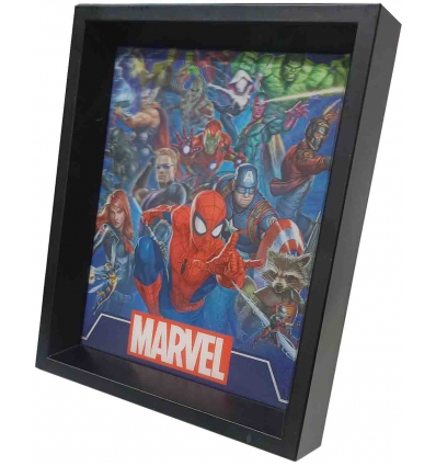 CUADRO HOLOGRAFICO DE SUPREHEROES DE MARVEL DE 29X24CM. EN PLASTICO.