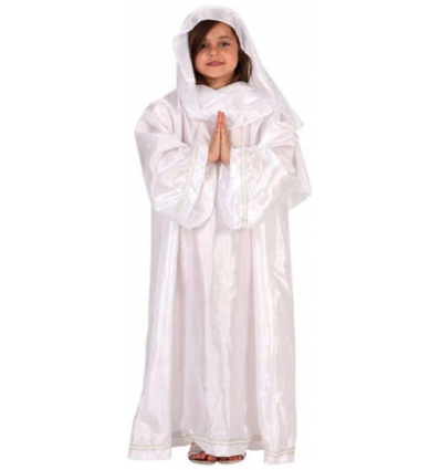 DISFRAZ DE TRAJE DE VIRGEN. TALLA DE 5 A 6 AÑOS. CONTIENE VESTIDO Y CAPUCHA DE CABEZA DE ATOSA 13246.