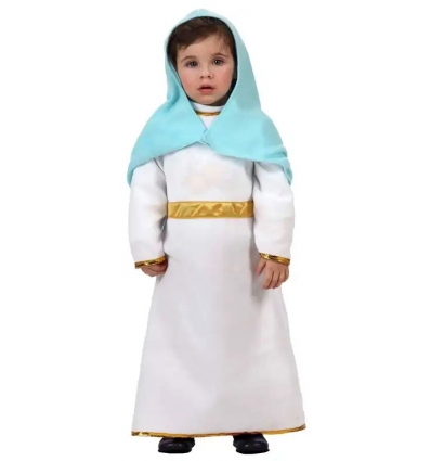 DISFRAZ DE TRAJE DE VIRGEN. TALLA DE 6 A 12 MESES. CONTIENE VESTIDO Y CAPUCHA DE CABEZA DE ATOSA 12773.