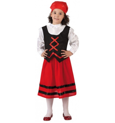 DISFRAZ DE TRAJE DE PASTORA DE 5 A 6 AÑOS. INCLUYE CAMISA, VESTIDO Y PAÑOLETA. DE ATOSA 12259.