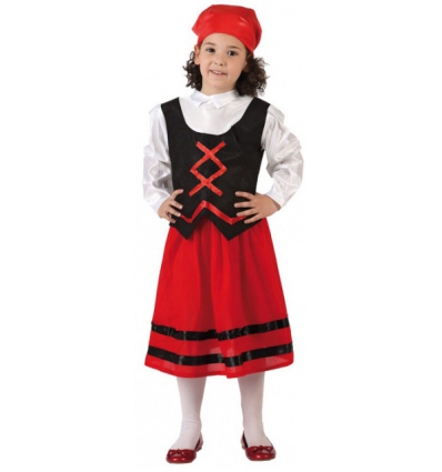 DISFRAZ DE TRAJE DE PASTORA DE 10 A 12 AÑOS. INCLUYE CAMISA, VESTIDO Y PAÑOLETA. DE ATOSA 12940.