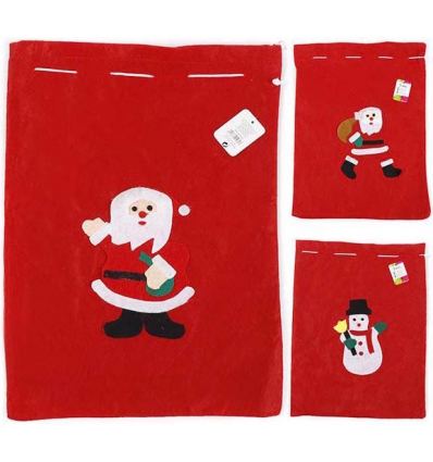 SACO DE PAPA NOEL DE 30X40CM. CON DISTINTOS DISEÑOS. DE MARKET SUPREM A1062.