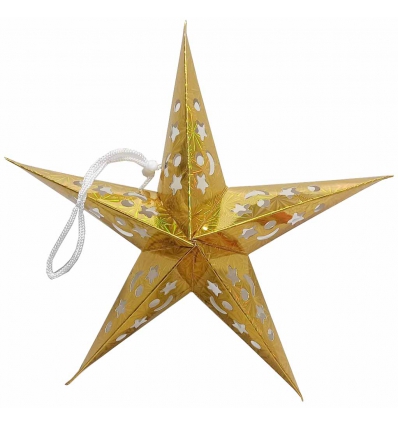 ESTRELLA PARA COLGAR DORADA DE 30CM. PARA DECORACION NAVIDEÑA.