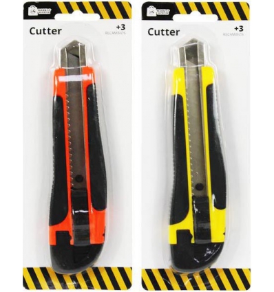 CUTTER CORTA PAPELES CON REFUERZO + 3 RECAMBIOS, DE 16CM. DE MARKET SUPREM A0055.