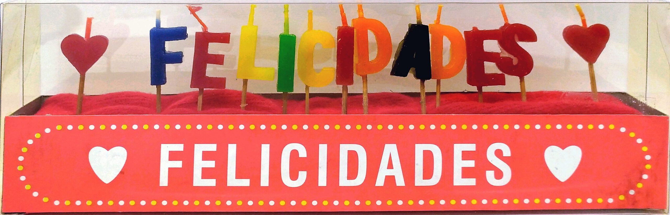 VELAS CON LETRAS PARA PALABRA FELICIDADES.