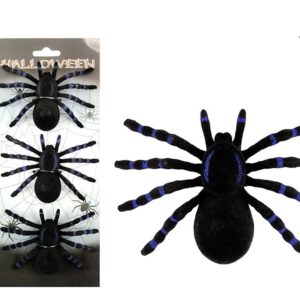 ARAÑA CON PELILLO DE 8CM DET DE 3UU NEGRA Y MORADA 210576