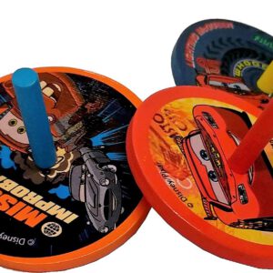 PEONZA DE MADERA CON PERSONAJES DE CARS.