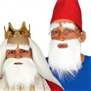 DISFRAZ BARBA Y BIGOTE INFERIOR BLANCA 1400