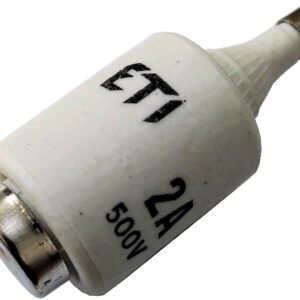 FUSIBLE CERAMICO DE PORCELANA DE 2 AMPERES FORMA DE BOTELLA. DII