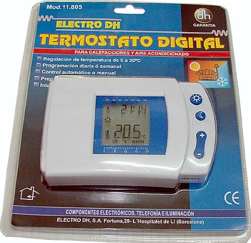TERMOSTATO DIGITAL PARA DIARIO O SEMANAL DE 1600W. 11805 ELECTRO DH.
