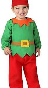 DISFRAZ DE TRAJE DE DUENDE O ELFO. TALLA DE 6 A 12 MESES. 17254 ATOSA.