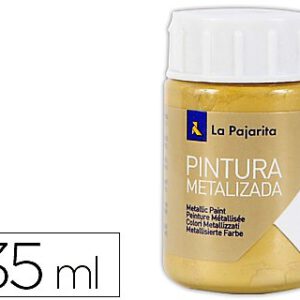PINTURA METALIZADA DE COLOR ORO RICO. MARCA LA PAJARITA. CONTIENE 35ML.