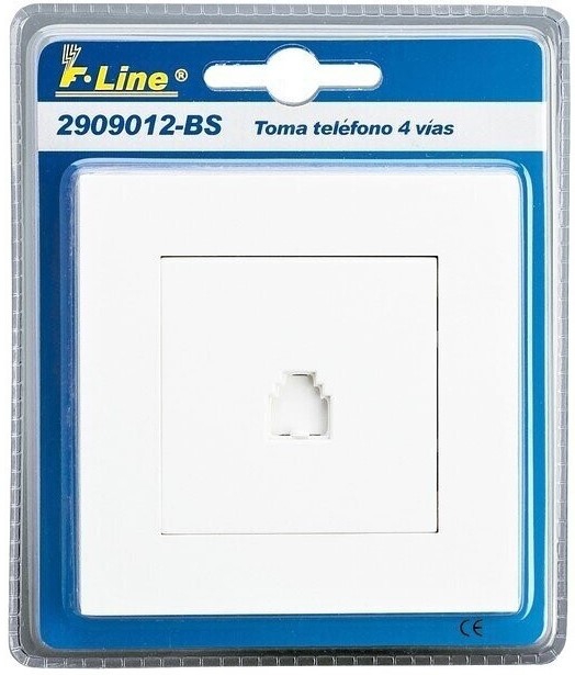 TOMA DE TELEFONO DE 4 VIAS ENCHUFE EMPOTRAR. F-LINE 2909012-BS
