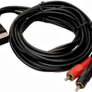 CABLE DE TV 1 MACHO EUROCONECTOR A 2 MACHO RCA AUDIO / 2 BNC 1.5MTR. 20660 EDC.
