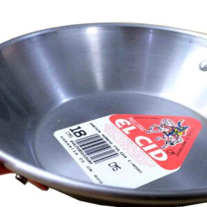 SARTEN DE HIERRO PULIDO HONDA DE 18CM. CON DOS ASAS MARCA EL CID.