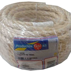 CUERDA DE SISAL DE FIBRA NATURAL DE PITA DE Ø 10MM. Y 10MT. MARCA GOL MODELO 162193
