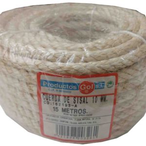 CUERDA DE SISAL DE FIBRA NATURAL DE PITA DE Ø 10MM. Y 15MT. MARCA GOL MODELO 162193A