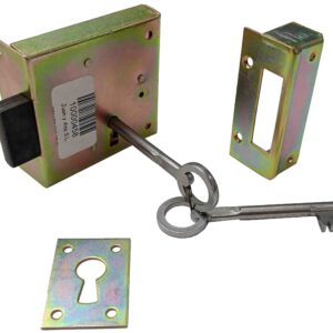 CERRADURA DE SOBREPONER DE 70MM A IZQUIERDAS COMPLETA CON LLAVE GRANDE MARCA URKO 50