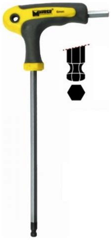 LLAVE ALLEN DE 3MM. HEXAGONAL CON BOLA Y CON MANGO DE PLASTICO Y EN T DE MAURER 87299