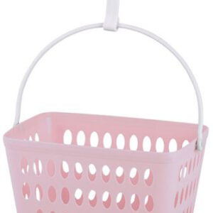 CESTA DE PLASTICO PARA PINZAS CON ASA COLORES PASTEL 21X15X12CM