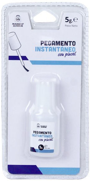 PEGAMENTO DE CIANOACRILATO DE 5GR. INSTANTANEO CON PINCEL DE MARKET SUPREM 40194