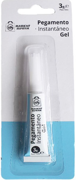 PEGAMENTO DE CIANOACRILATO DE 3GR DE GEL EN GOTA INSTANTANEO DE MARKET SUPREM 40196