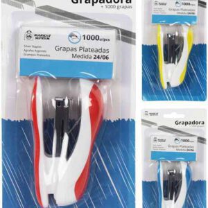 GRAPADORA CON 1000 GRAPAS 24/6 PLATEADAS DE MARKET SUPREM A5373.