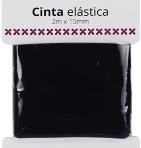 CINTA ELASTICA DE GOMA DE N 15 DE 15MM. X 2MTR. COLOR NEGRA O BLANCA DE MARKET SUPREM A9071.