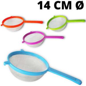 COLADOR DE Ø 14CM. DE ALUMINIO. DE COLORES SURTIDOS. DE MARKET SUPREM 26223. UNA UNIDAD.