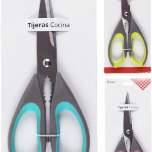 TIJERA DE COCINA DE 22.5CM. CON OJO DE SILICONA. DE MARKET SUPREM A9305. PRECIO POR UNIDAD.