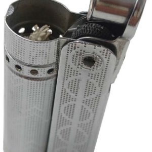 ENCENDEDOR DE BOLSILLO CON MECHA Y CHISPA DE ALUMINIO VINTAGE.