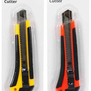 CUTTER CORTA PAPELES DE PLASTICO DE 16CM CON REFUERZO, BOTON DE SEGURIDAD. DE MARKET SUPREM A0054. PRECIO POR UNIDAD.