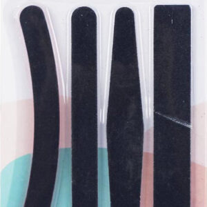 LIMA PARA UÑAS GRUESA NEGRA EN SET DE 4 UNIDADES DE 17,5CM CON 4 FORMAS DIFERENTES DE MARKET SUPREM A7666.