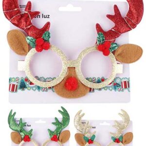 GAFAS NAVIDEÑAS DECORADAS CON CUERNO DE RENO CON LUZ. DE MARKET SUPREM A1954. PRECIO POR UNIDAD.