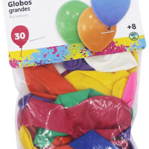 GLOBOS NORMALES EN SET DE 30 UNIDADES DE COLORES SURTIDOS. DE MARKET SUPREM 52190.