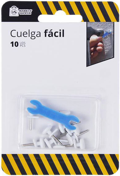 CUELGA FACIL DE 1 PUNTA EN SET DE 10 UNIDADES DE MARKET SUPREM 54730.