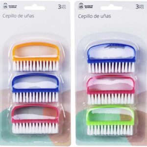 CEPILLO DE UÑAS DE 7CM. EN SET DE 3 UNIDADES. DE MARKET SUPREM A6485. PRECIO POR SET.