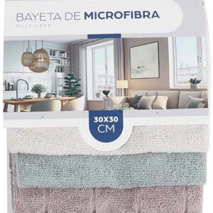 BAYETA DE MICROFIBRA DE 30X30CM. EN SET DE 4 UNIDADES DE MARKET SUPREM A2436.